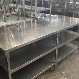 Meja kerja stainless steel 2 tingkat